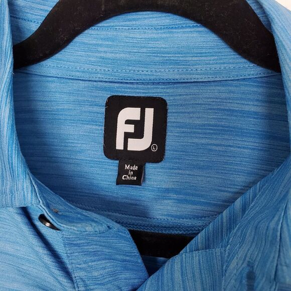 FootJoy Mens Golf Polo Size L Blue Short Sleeve Logo - Picture 2 of 9